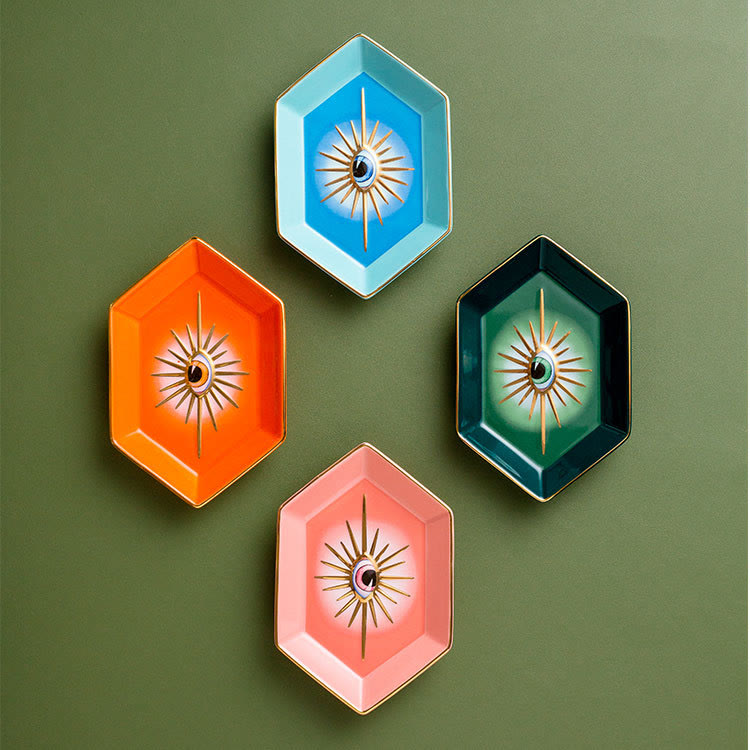 Olivenorma Evil Eye Decor Hexagon Jewelry Tray Coaster - image 8