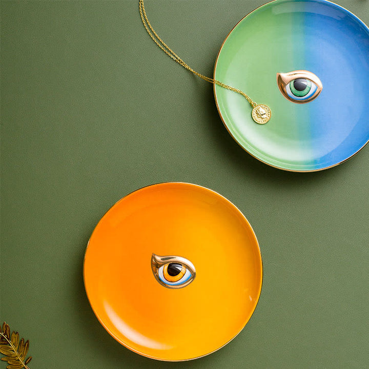 Olivenorma Exquisite Evil Eye Round Jewelry Tray Coaster - image 3
