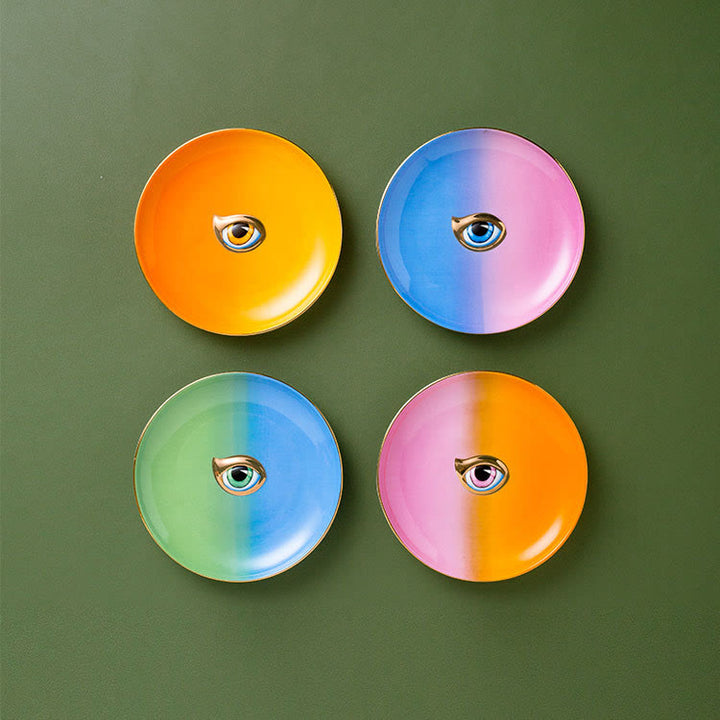 Olivenorma Exquisite Evil Eye Round Jewelry Tray Coaster - image 6