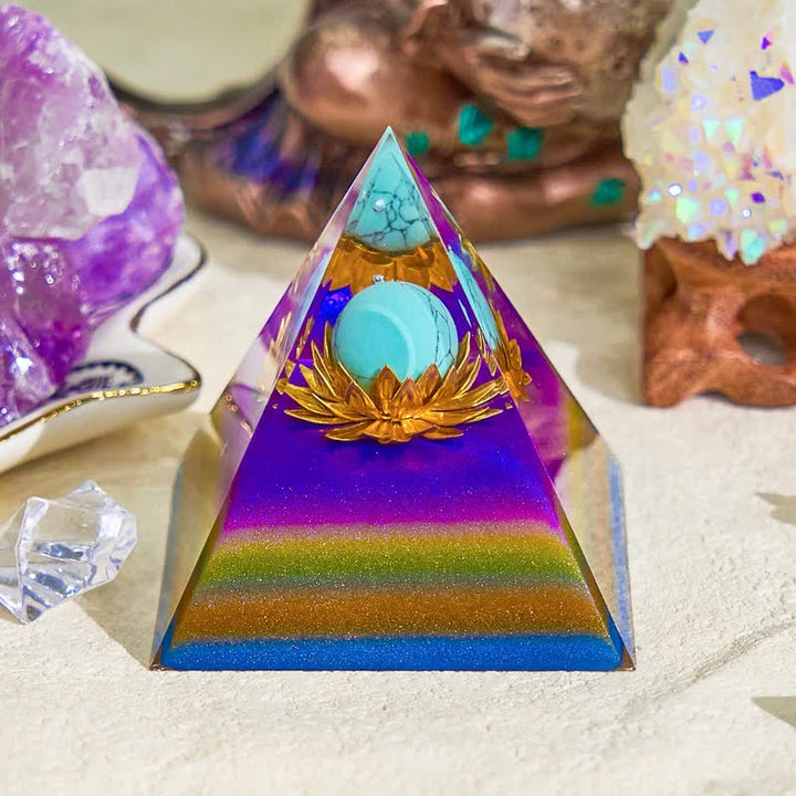 Olivenorma 6cm Blue Turquoise Ball Colorful Orgone Pyramid - 6cm*6cm - image 0