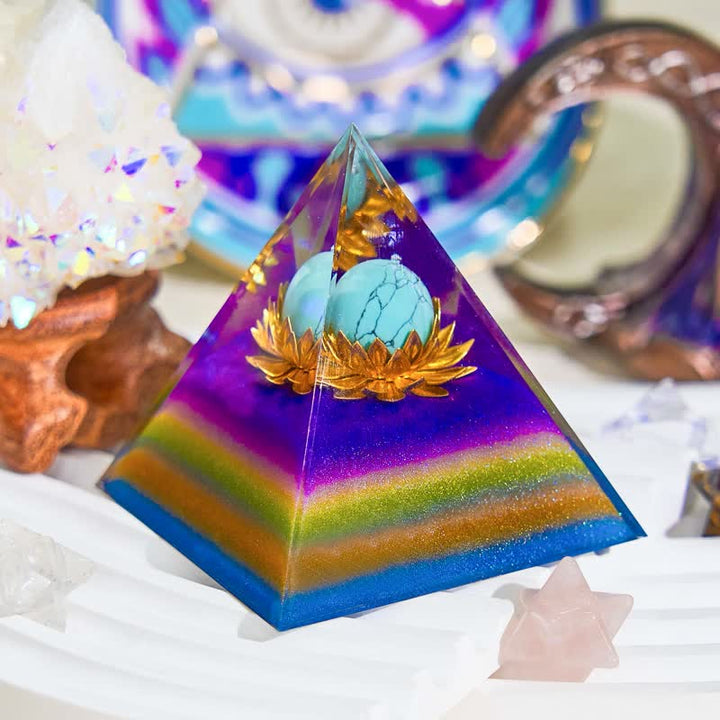 Olivenorma 6cm Blue Turquoise Ball Colorful Orgone Pyramid - image 3