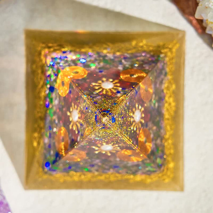 Olivenorma 8cm Pearl Tourmaline Orgone Pyramid - image 3