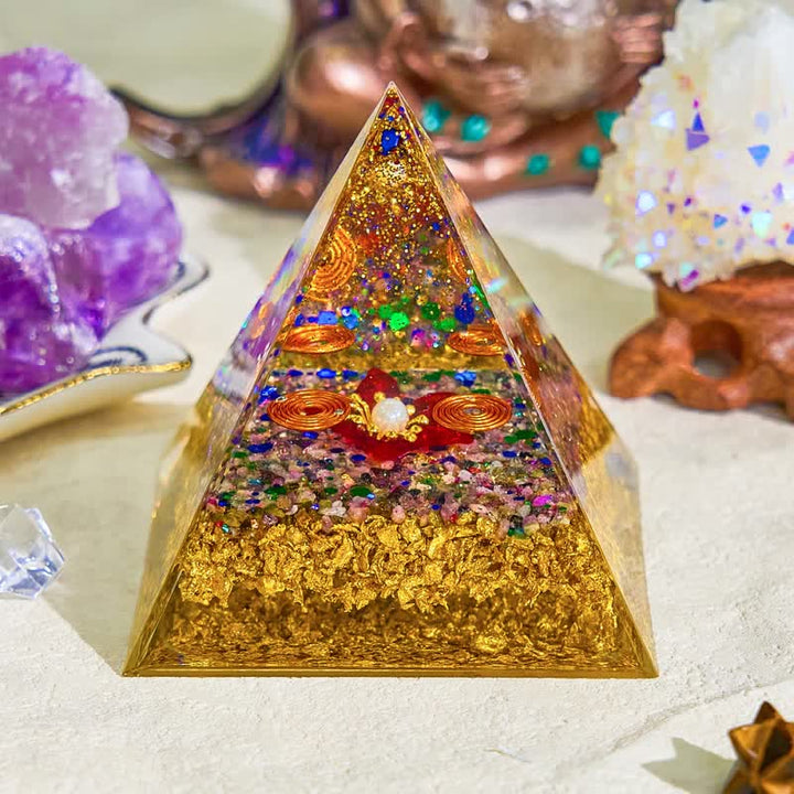 Olivenorma 8cm Pearl Tourmaline Orgone Pyramid - 8cm*8cm - image 0
