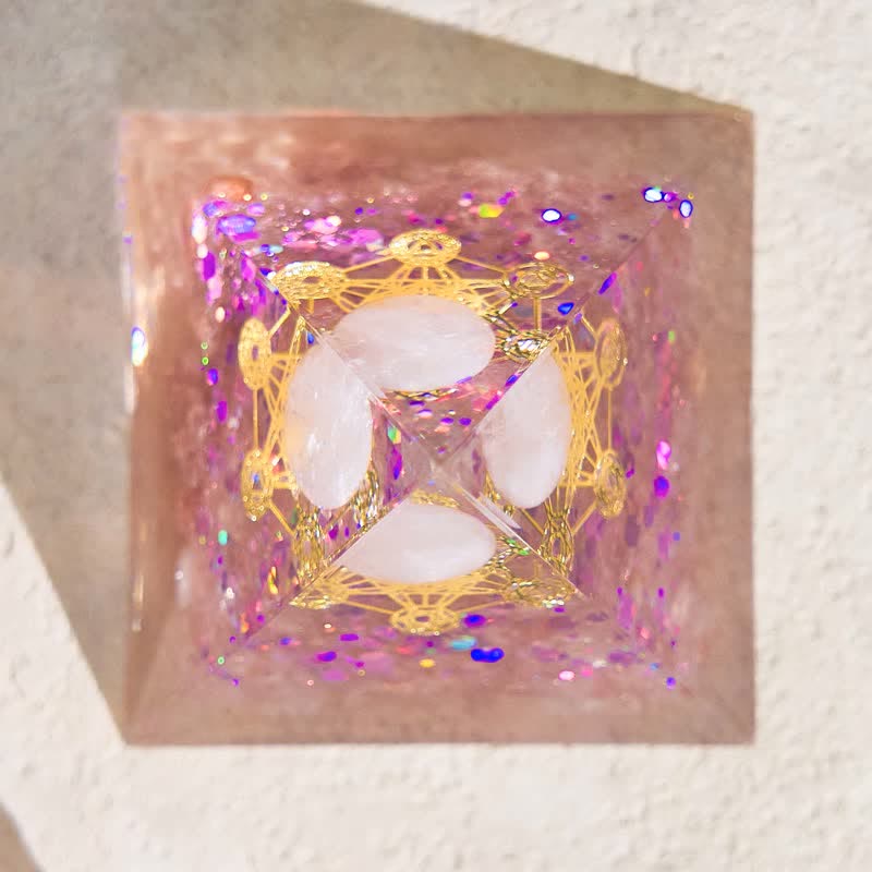 Olivenorma Rose Quartz & Strawberry Quartz Orgone Pyramid - image 3