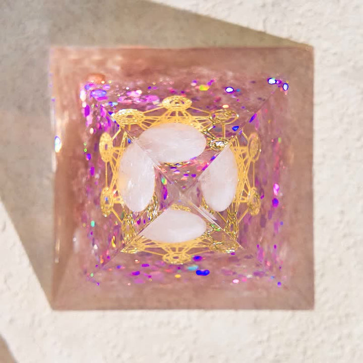Olivenorma Rose Quartz & Strawberry Quartz Orgone Pyramid - image 3
