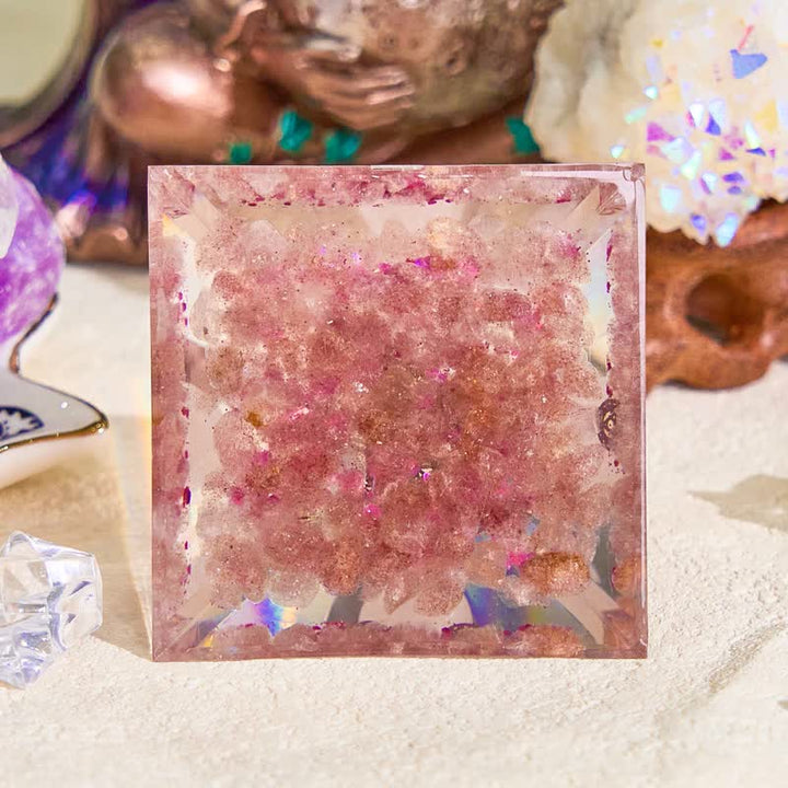 Olivenorma Rose Quartz & Strawberry Quartz Orgone Pyramid - image 4