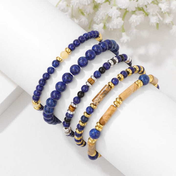 Olivenorma 4mm Stone Beads 5 Piece Bracelet - image 0