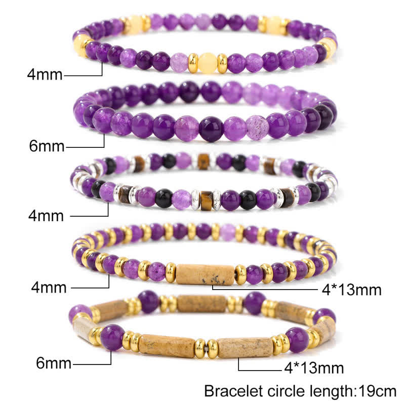 Olivenorma 4mm Stone Beads 5 Piece Bracelet - image 17
