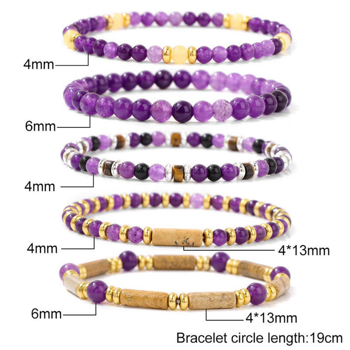 Olivenorma 4mm Stone Beads 5 Piece Bracelet - image 17