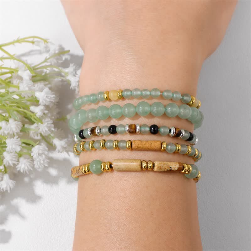 Olivenorma 4mm Stone Beads 5 Piece Bracelet - image 5