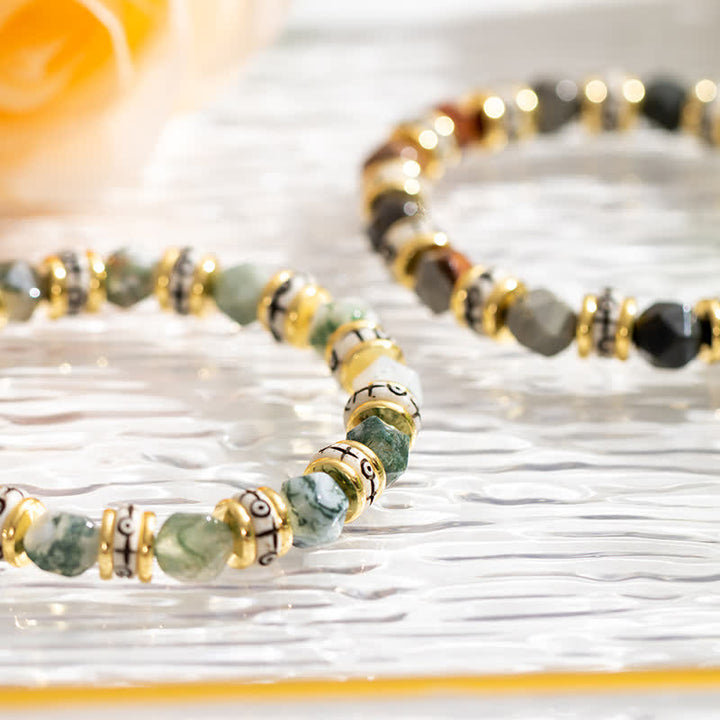 Olivenorma Natural Faceted Stone Roller Beads Beaded Bracelet - image 16
