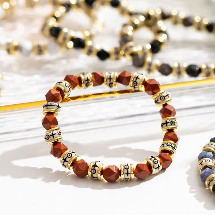 Olivenorma Natural Faceted Stone Roller Beads Beaded Bracelet - image 8