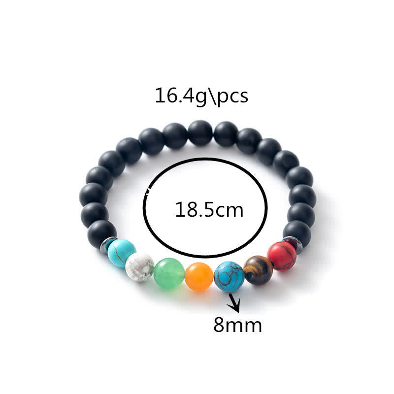 Olivenorma Natural Stone Tree of Life Metal Plate Beaded Bracelet - image 15