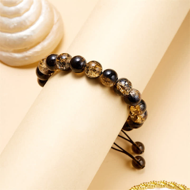 Olivenorma Blue Black Sparkling Glass Beads Beaded Bracelet - image 10