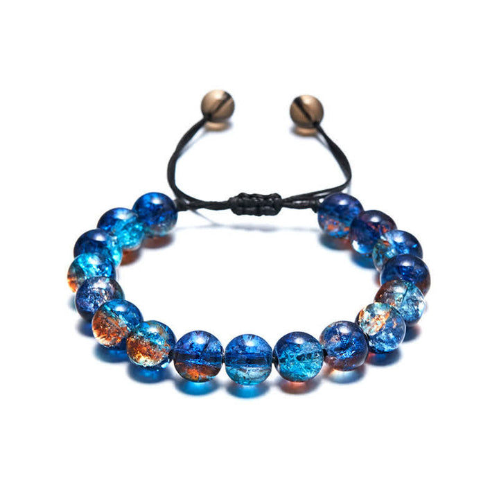 Olivenorma Blue Black Sparkling Glass Beads Beaded Bracelet - image 5