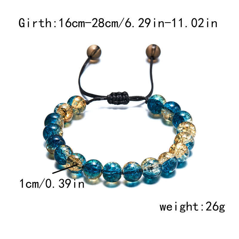 Olivenorma Blue Black Sparkling Glass Beads Beaded Bracelet - image 14