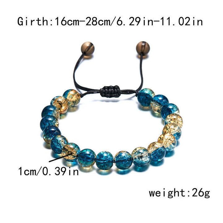 Olivenorma Blue Black Sparkling Glass Beads Beaded Bracelet - image 14
