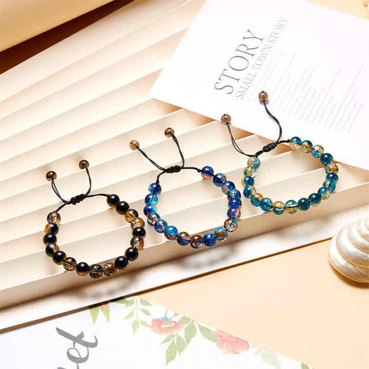 Olivenorma Blue Black Sparkling Glass Beads Beaded Bracelet - image 12