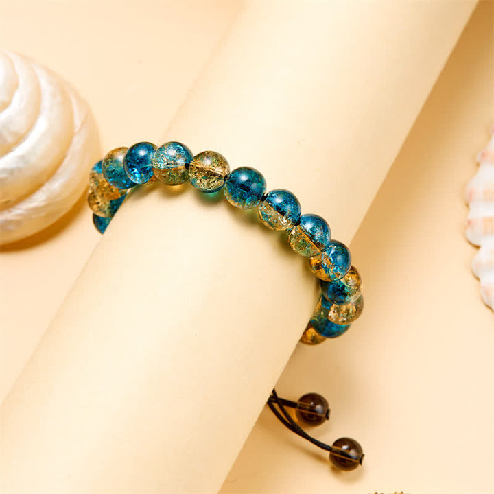 Olivenorma Blue Black Sparkling Glass Beads Beaded Bracelet - image 3