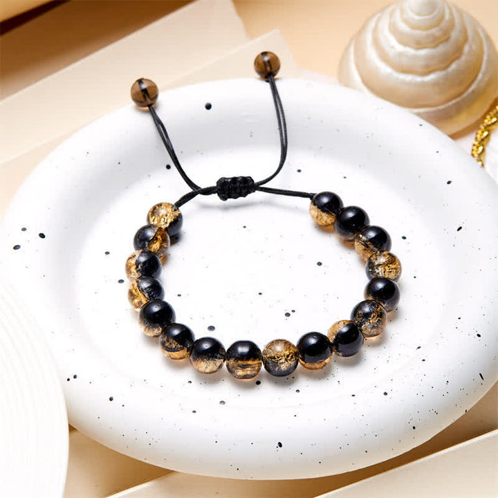 Olivenorma Blue Black Sparkling Glass Beads Beaded Bracelet - image 11