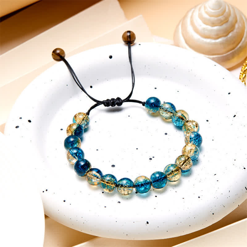 Olivenorma Blue Black Sparkling Glass Beads Beaded Bracelet - image 4