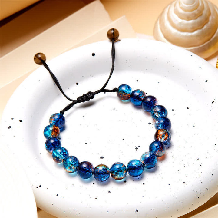 Olivenorma Blue Black Sparkling Glass Beads Beaded Bracelet - image 7