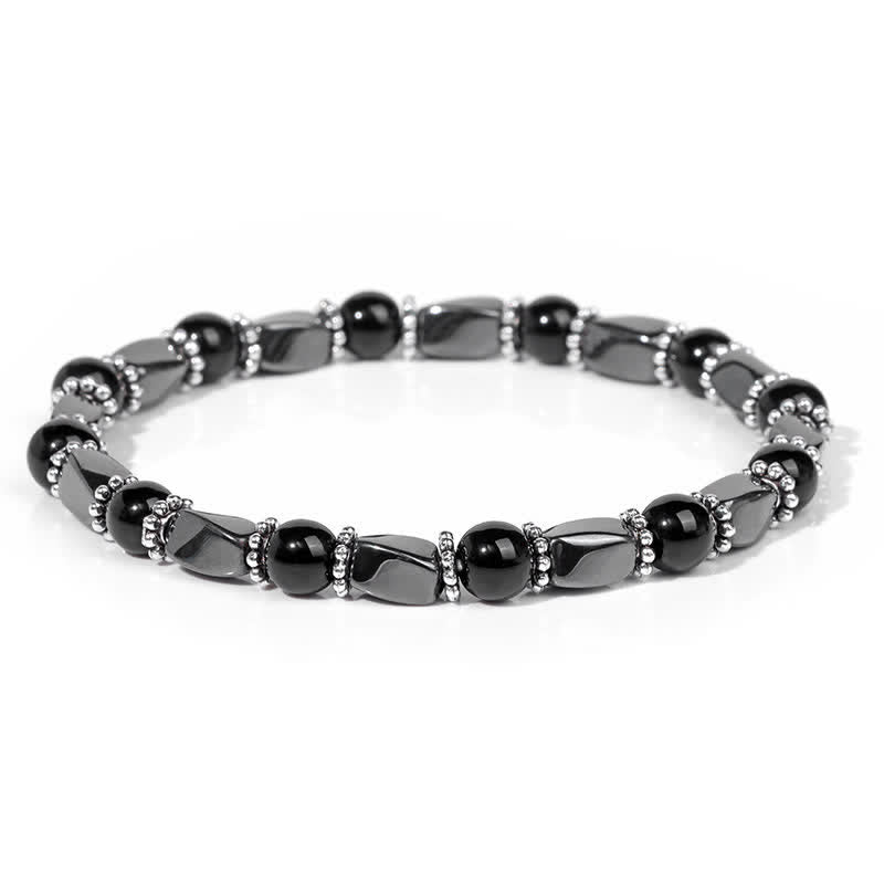 Olivenorma Natural Hematite Crystal Beads Beaded Bracelet - Obsidian  - image 23