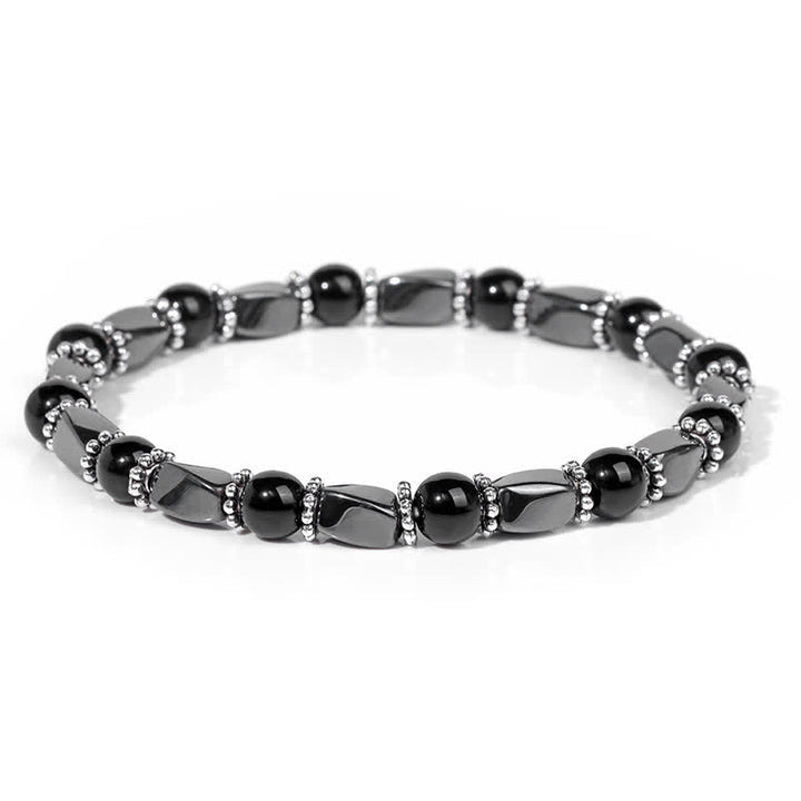 Olivenorma Natural Hematite Crystal Beads Beaded Bracelet - Obsidian  - image 23
