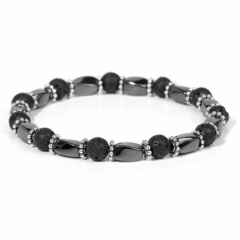 Olivenorma Natural Hematite Crystal Beads Beaded Bracelet - Lava Stone - image 25