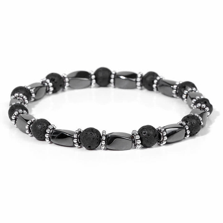 Olivenorma Natural Hematite Crystal Beads Beaded Bracelet - Lava Stone - image 25