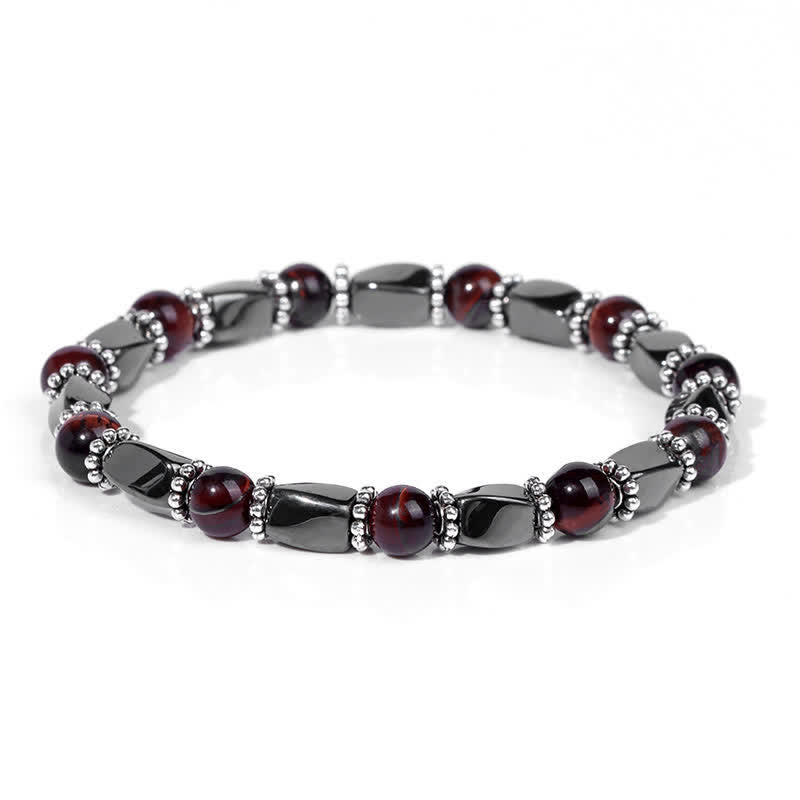 Olivenorma Natural Hematite Crystal Beads Beaded Bracelet - Red Tiger Eye  - image 10