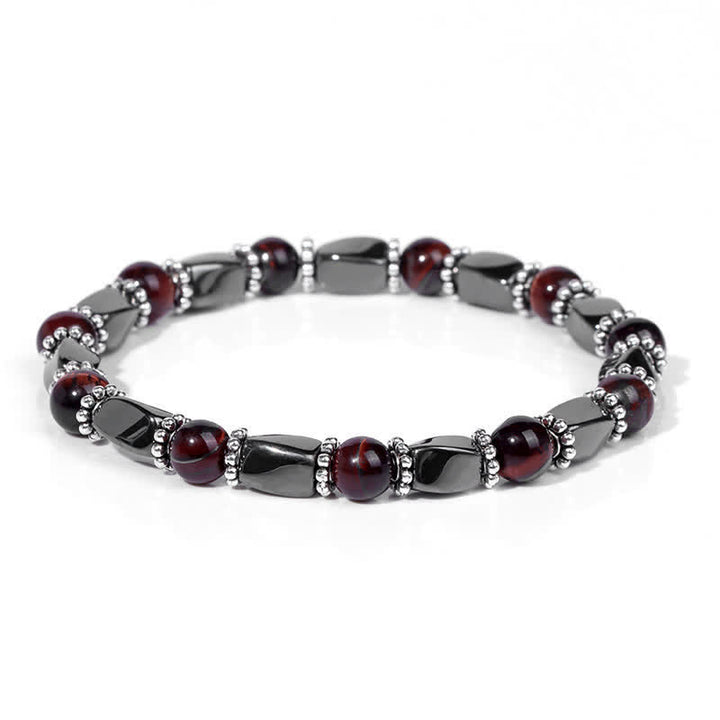 Olivenorma Natural Hematite Crystal Beads Beaded Bracelet - Red Tiger Eye  - image 10