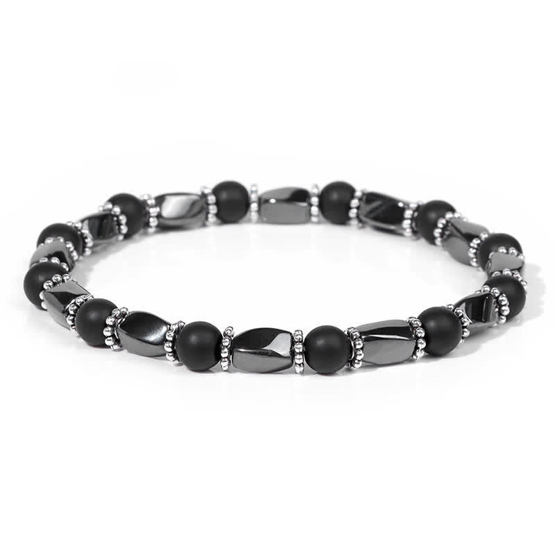 Olivenorma Natural Hematite Crystal Beads Beaded Bracelet - Black Onyx - image 21