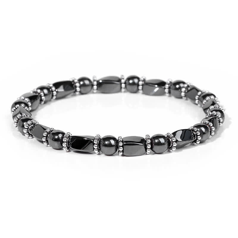Olivenorma Natural Hematite Crystal Beads Beaded Bracelet - Hematite - image 19
