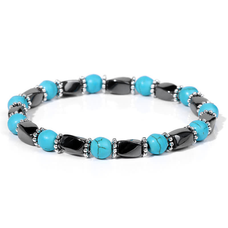 Olivenorma Natural Hematite Crystal Beads Beaded Bracelet - Turquoise  - image 2