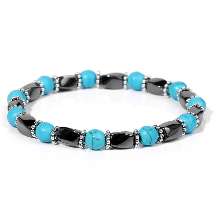 Olivenorma Natural Hematite Crystal Beads Beaded Bracelet - Turquoise  - image 2