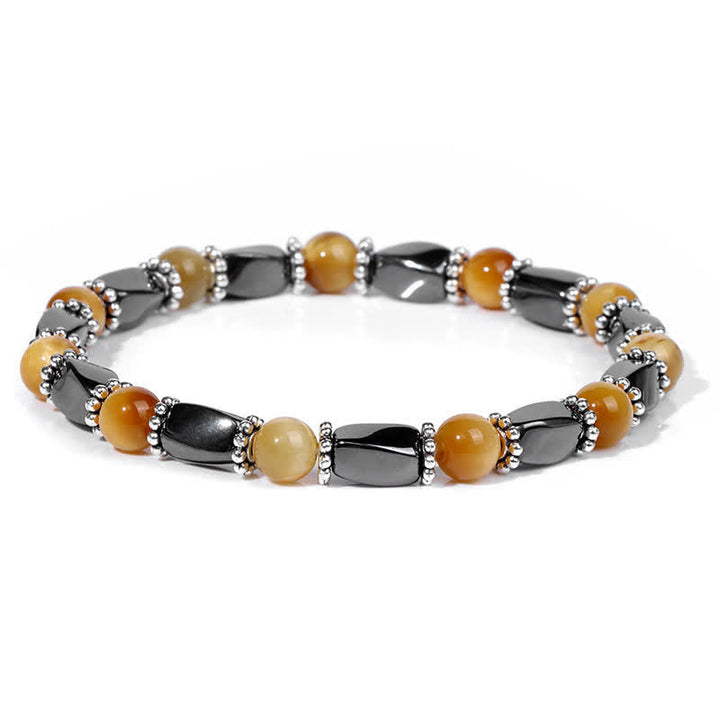 Olivenorma Natural Hematite Crystal Beads Beaded Bracelet - Yellow Tiger Eye  - image 13