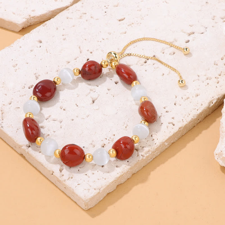 Olivenorma Cat's Eye Stone Natural Irregular Crystal Beaded Bracelet - image 18