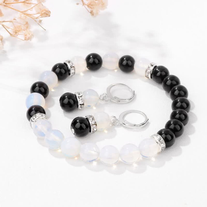 Olivenorma Natural Crystal Beads Beaded Bracelet Earrings - image 17