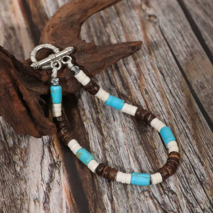 Olivenorma Retro Bohemia Turquoise Beaded Bracelet - image 6