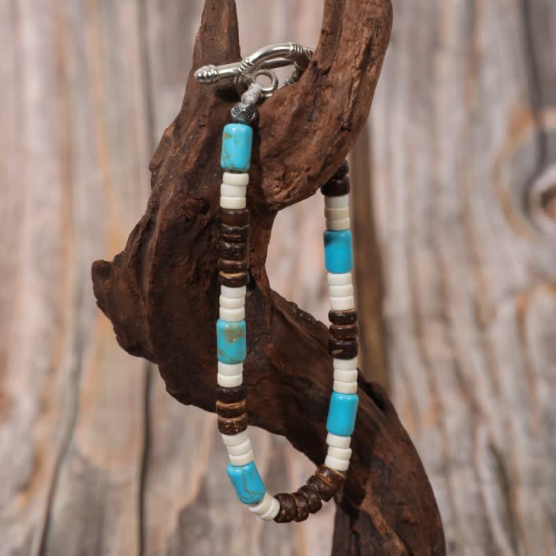 Olivenorma Retro Bohemia Turquoise Beaded Bracelet - image 5
