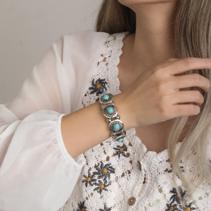 Olivenorma Bohemia Natural Turquoise Alloy Bracelet - image 5
