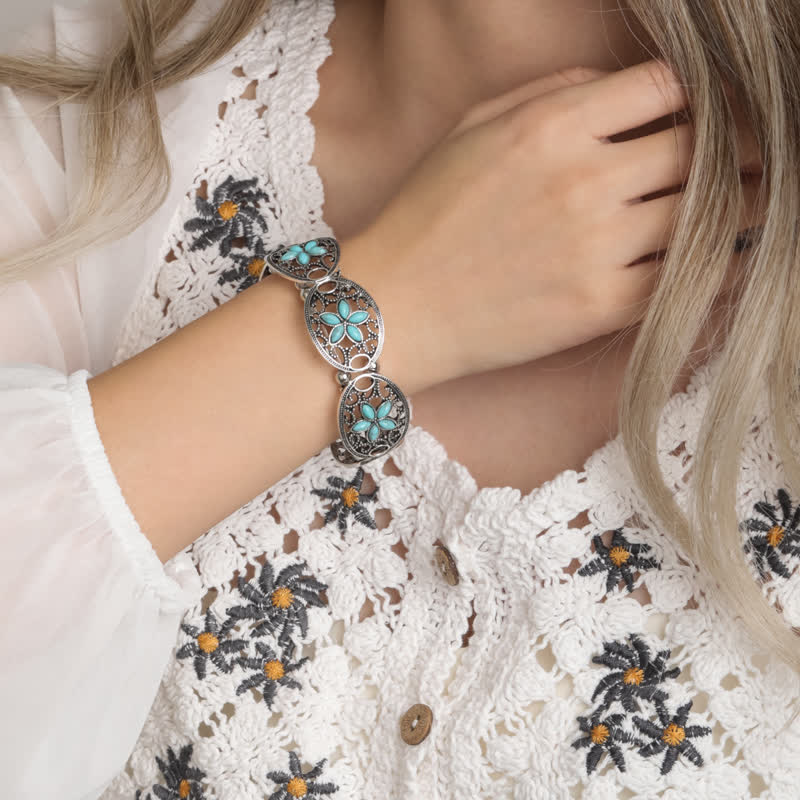 Olivenorma Bohemia Natural Turquoise Alloy Bracelet - image 2