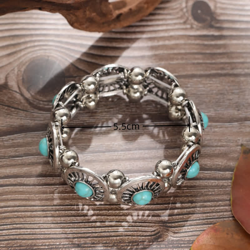 Olivenorma Bohemia Natural Turquoise Alloy Bracelet - image 4