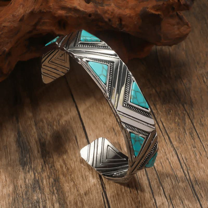Olivenorma Bohemia Turquoise Alloy Open Bracelet - Turquoise - image 0