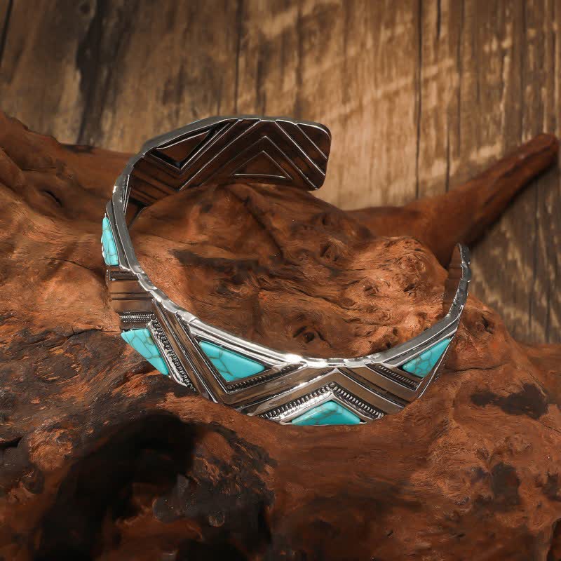 Olivenorma Bohemia Turquoise Alloy Open Bracelet - image 2