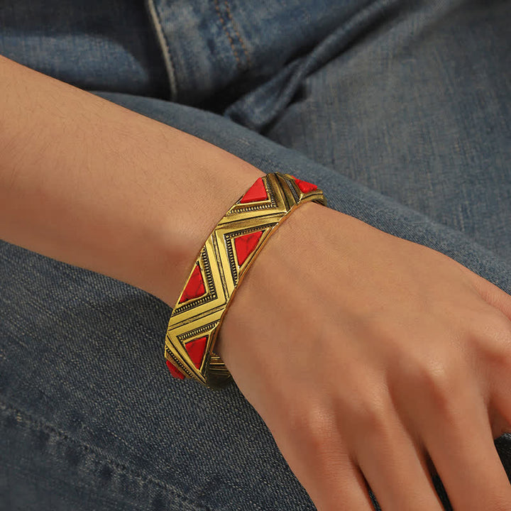 Olivenorma Bohemia Turquoise Alloy Open Bracelet - image 4