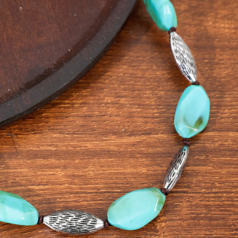 Olivenorma Bohemia Turquoise Alloy Nut Shape Beaded Bracelet - image 4