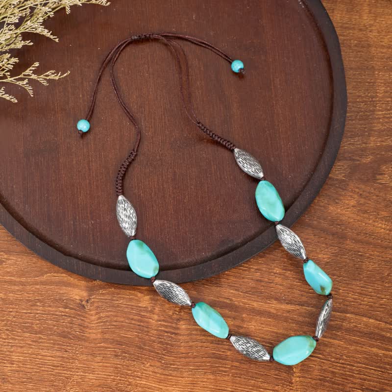 Olivenorma Bohemia Turquoise Alloy Nut Shape Beaded Bracelet - image 5