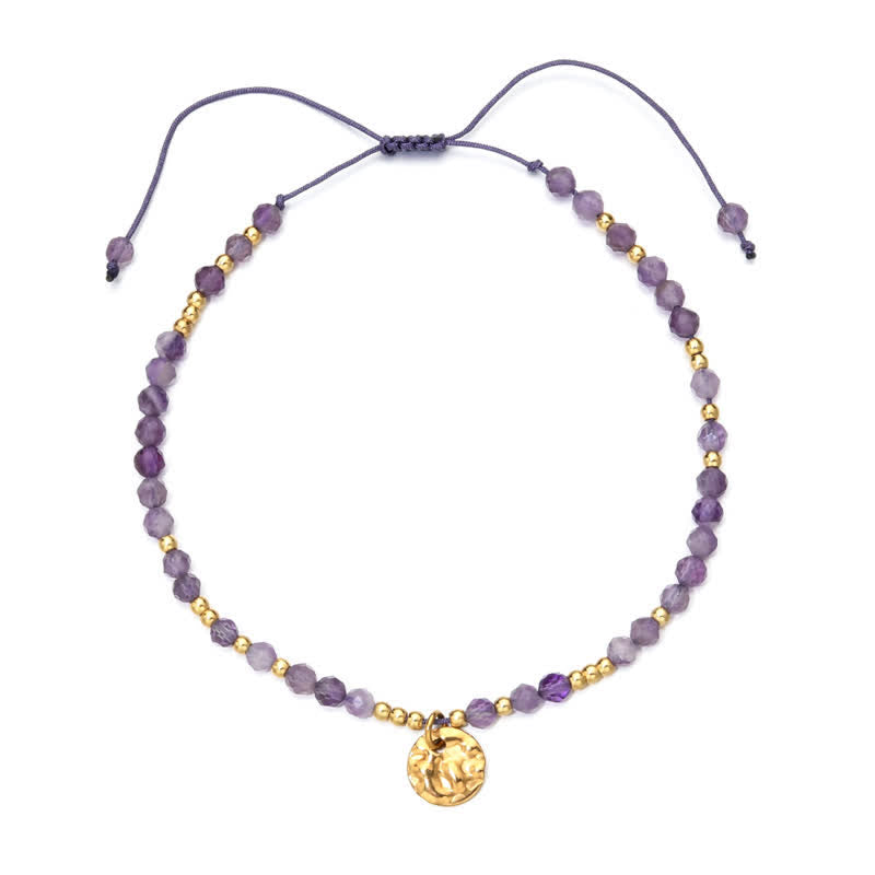 Olivenorma Natural Amethyst Fine Beads Drawstring Bracelet - Amethyst#1 - image 1